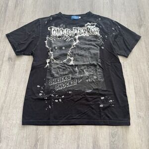 Vintage Tokyo Disney Resort Tower of Terror T-shirt size Large Silver Foil